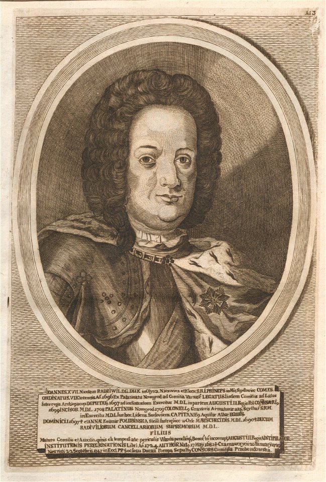 Jan Mikałaj Radzivił. Ян Мікалай Радзівіл (H. Lajbovič, 1758)
