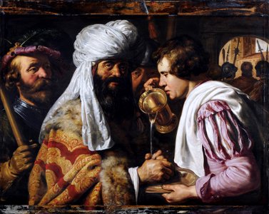 Jan Lievens - Pilate Washing his Hands - WGA13005. Free illustration for personal and commercial use.
