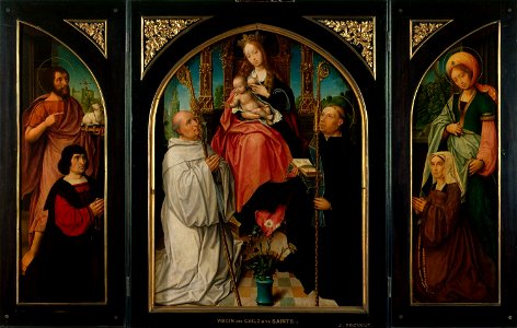Jan Provoost (c. 1465-1529) - Triptych, Virgin and Child with Saints and Donors - RCIN 405816 - Royal Collection