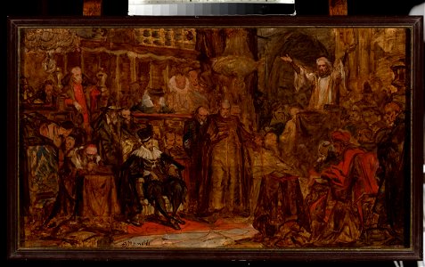 Jan Matejko - Sketch for “Skarga's Sermon” - MP 1246 MNW - National Museum in Warsaw. Free illustration for personal and commercial use.