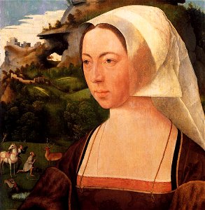Jan Mostaert - Portrait of a Woman (detail) - WGA16300