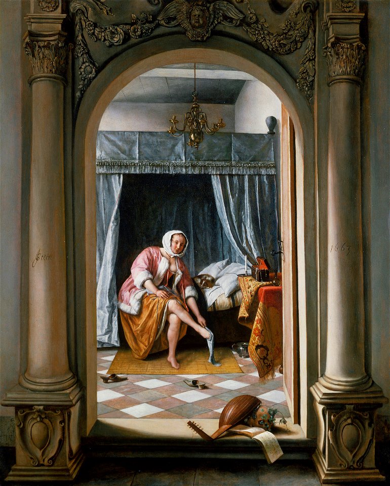 Jan Steen (Leiden 1626-Leiden 1679) - A Woman at her Toilet - RCIN 404804 - Royal Collection