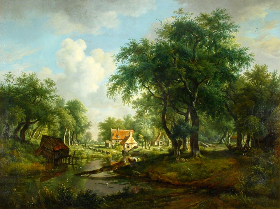 Jan Hulswit - Een boomrijk landschap met een beek - SA 1118 - Amsterdam Museum