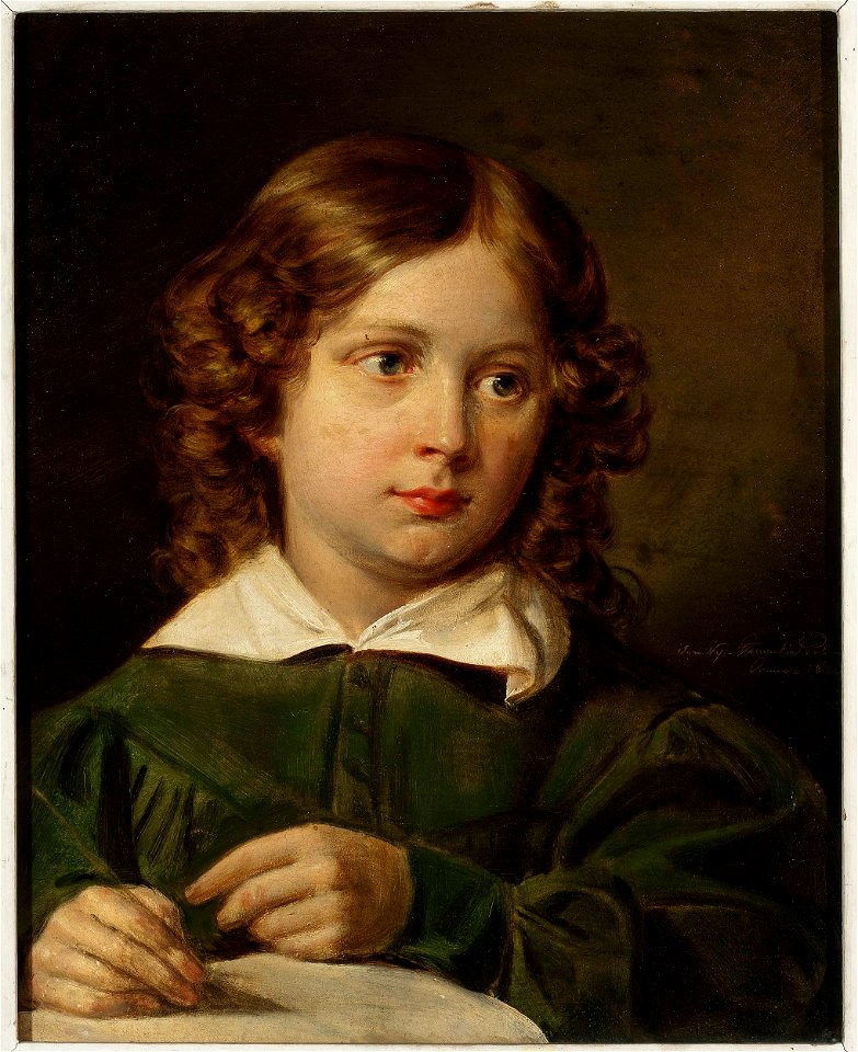 Jan Nepomucen Głowacki - Portrait of a writing child - MP 2933 MNW - National Museum in Warsaw