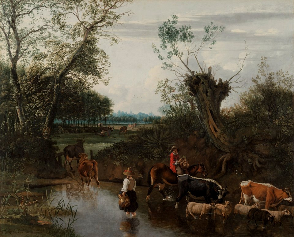 Jan Siberechts - Peasants Crossing a Stream - 1969.18 - Cleveland Museum of Art