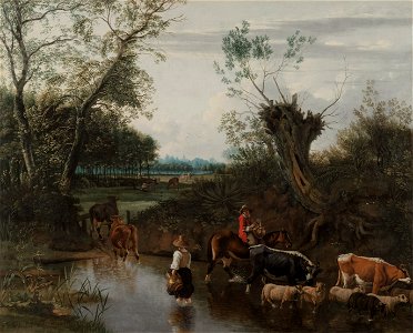 Jan Siberechts - Peasants Crossing a Stream - 1969.18 - Cleveland Museum of Art