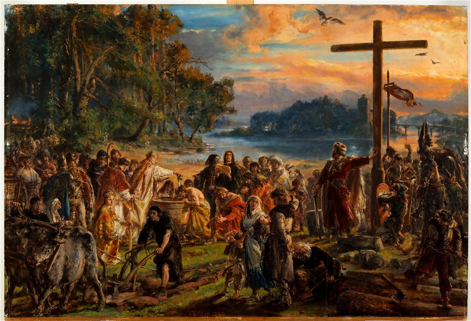 Jan Matejko - Adoption of Christianity, 965 AD, from the series “History of Civilization in Poland” - MP 3894 - National Museum in Warsaw