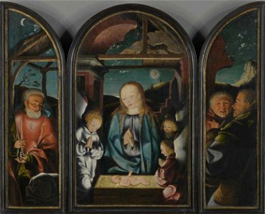 Jan Joest (von Kalkar) - Triptychon mit Anbetung des Christkindes - 1415 - Bavarian State Painting Collections