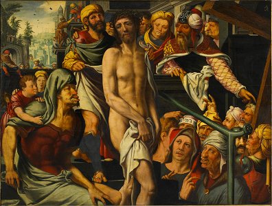 Jan Sanders van Hemessen - The mocking of Christ. Free illustration for personal and commercial use.