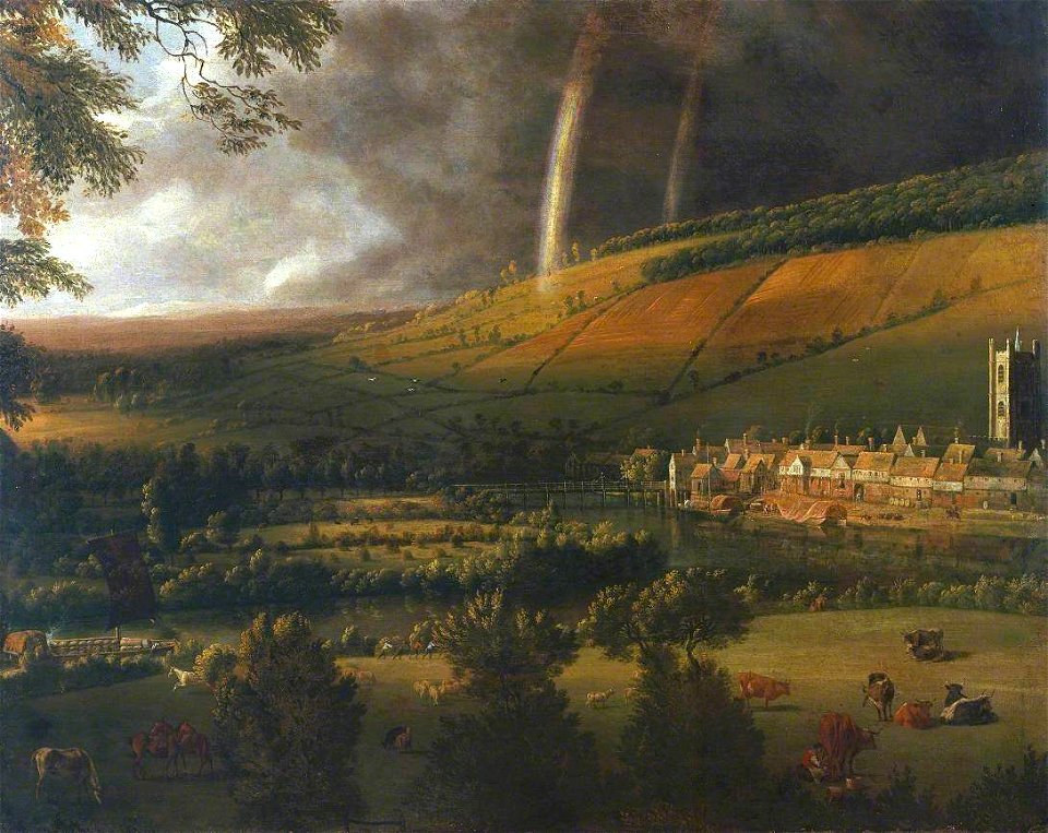 Jan Siberechts (1627-c.1703) - Landscape with Rainbow, Henley-on-Thames - T00899 - Tate