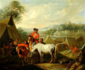 Jan Peeter Verdussen (c.1700-1763) (attributed to) - Cavaliers before a Walled Town - 290374.2 - National Trust