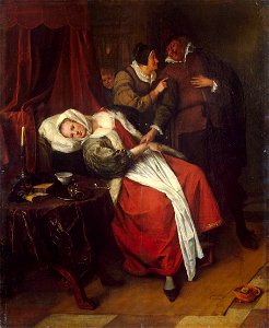 Jan Steen - The Doctor's Visit - WGA21714. Free illustration for personal and commercial use.
