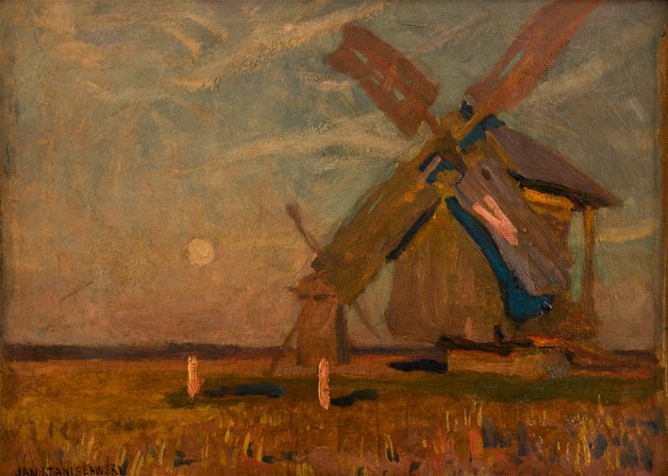 Jan Stanisławski - Landscape with Windmills - MNK II-b-646 - National Museum Kraków