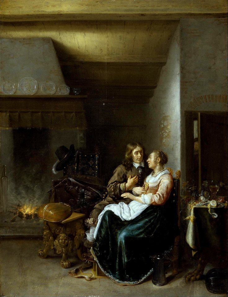 Jan Miense Molenaer - A Couple in an Interior - Google Art Project