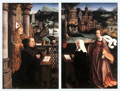 Jan Provoost - Donor with St Nicholas and his Wife with St Godelina - WGA18448