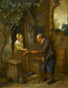 Jan Steen - Young Girl Giving Alms to an Old Man