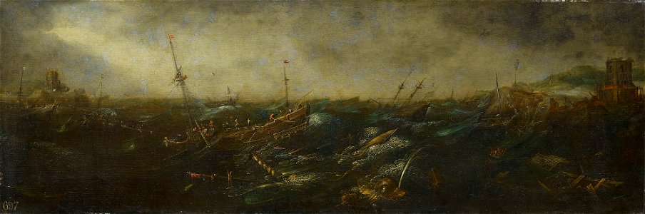 Jan Porcellis (Ghent 1583-5-1632) - A Storm at Sea - RCIN 402633 - Royal Collection