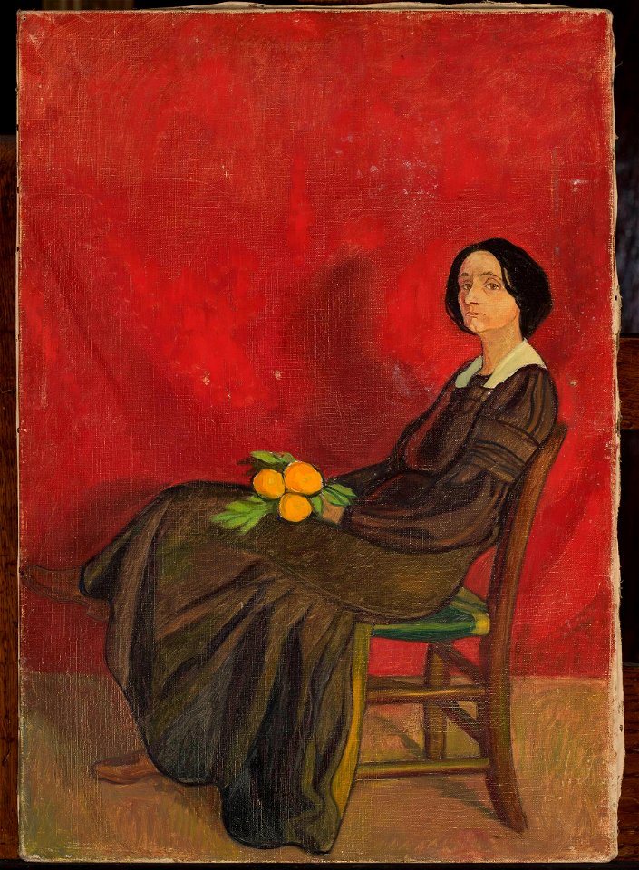 Jan Rembowski - Portrait of a woman with flowers - MP 1292 MNW - National Museum in Warsaw