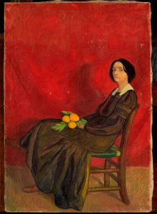 Jan Rembowski - Portrait of a woman with flowers - MP 1292 MNW - National Museum in Warsaw