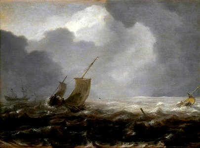 Jan Porcellis (c.1584-1632) - A Fishing Pink on a Windy Day - BHC0720 - Royal Museums Greenwich
