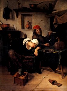 Jan Steen - Idlers - WGA21742. Free illustration for personal and commercial use.