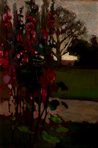 Jan Stanisławski - Hollyhocks – Polish Autumn - MNK II-b-809 - National Museum Kraków