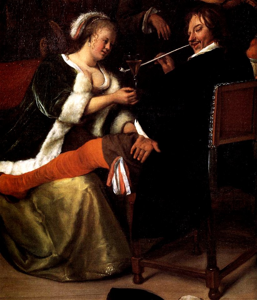 Jan Steen - The Dissolute Household (detail) - WGA21741