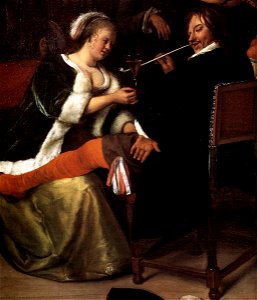 Jan Steen - The Dissolute Household (detail) - WGA21741