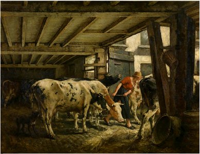 Jan Stobbaerts - Leaving the barn