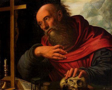 Jan Sanders van Hemessen - St Jerome. Free illustration for personal and commercial use.