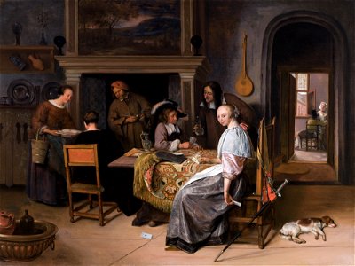Jan Steen, The Card Players in an Interior