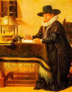 Jan Olis - Portrait of Johan van Beverwijck (1594-1647) in his Study - 537 - Mauritshuis. Free illustration for personal and commercial use.