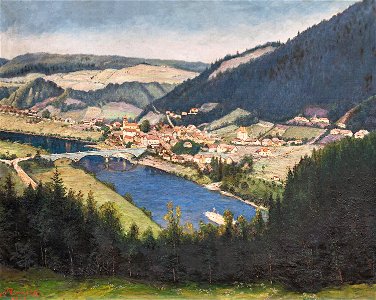 Jan Minařík Pohled na Rožmberk 1922
