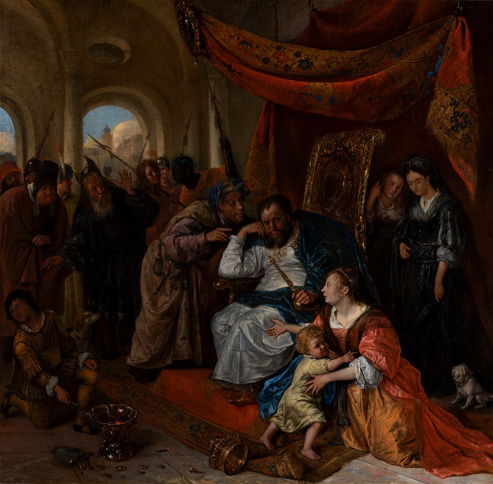 Jan Steen (1626-1679), Moses and Pharaoh’s Crown, c.1670
