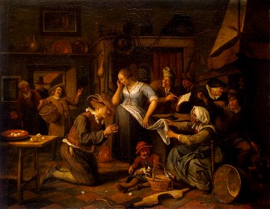 Jan Steen - Marriage Contract - WGA21739. Free illustration for personal and commercial use.
