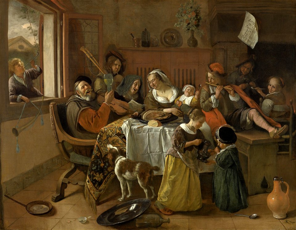 Jan Steen Vrolijke huisgezin