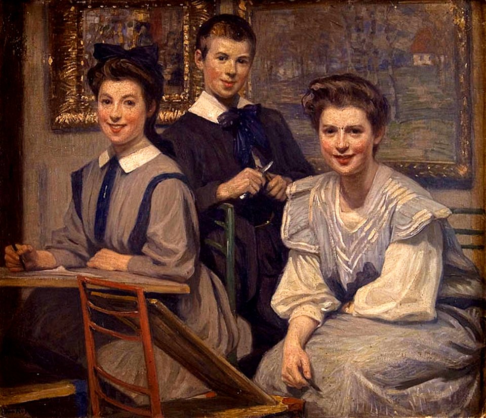 Jan Rosen - Podczas lekcji rysunku 1908