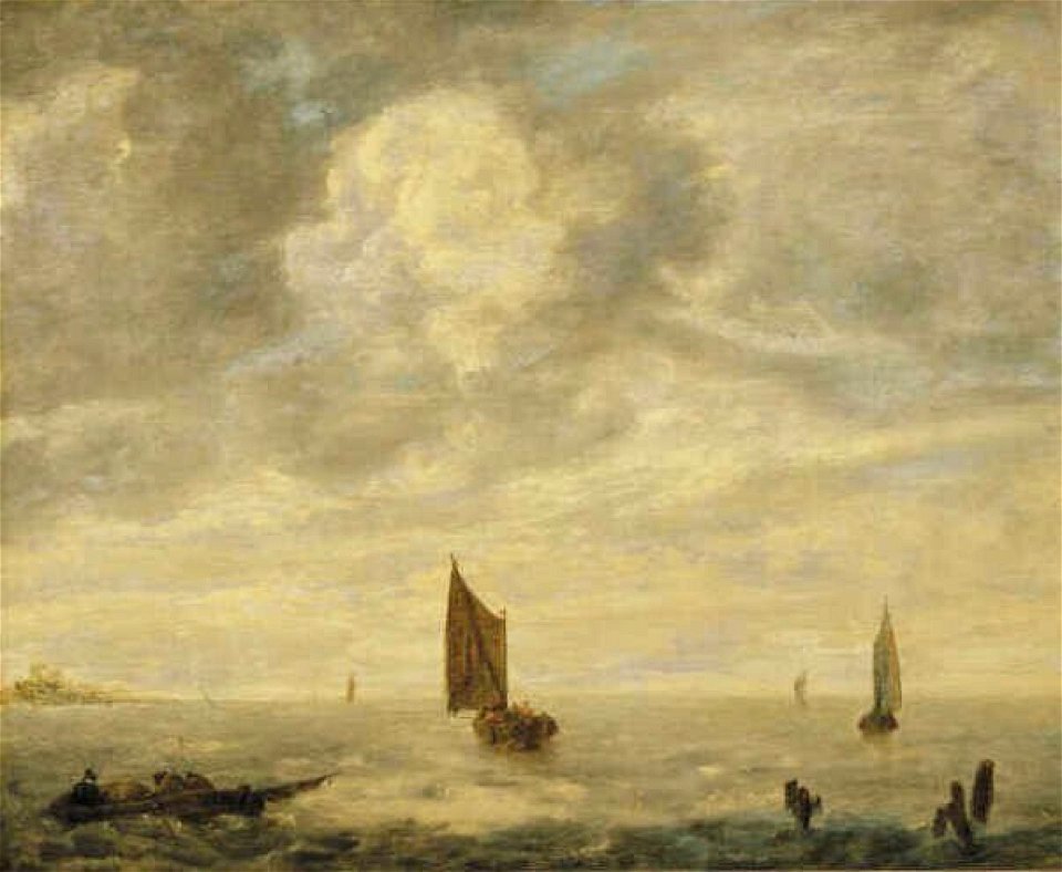 Jan van de Cappelle - Woelige rivier met zeilschepen - 2489 (OK) - Museum Boijmans Van Beuningen