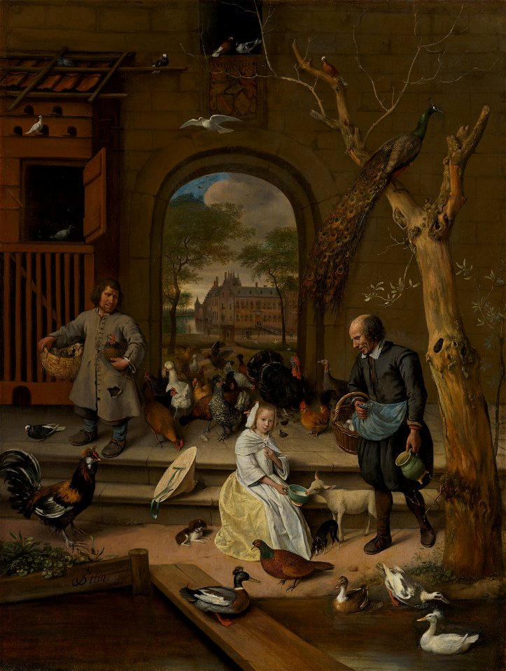 Jan Steen - Portrait of Jacoba Maria van Wassenaer (1654-1683), known as 'The Poultry Yard' - 166 - Mauritshuis