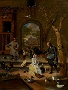 Jan Steen - Portrait of Jacoba Maria van Wassenaer (1654-1683), known as 'The Poultry Yard' - 166 - Mauritshuis