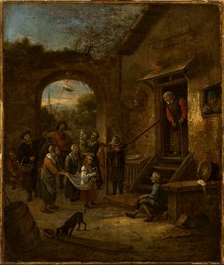 Jan Steen - May feast (Gathering alms) - M.Ob.1736 MNW - National Museum in Warsaw