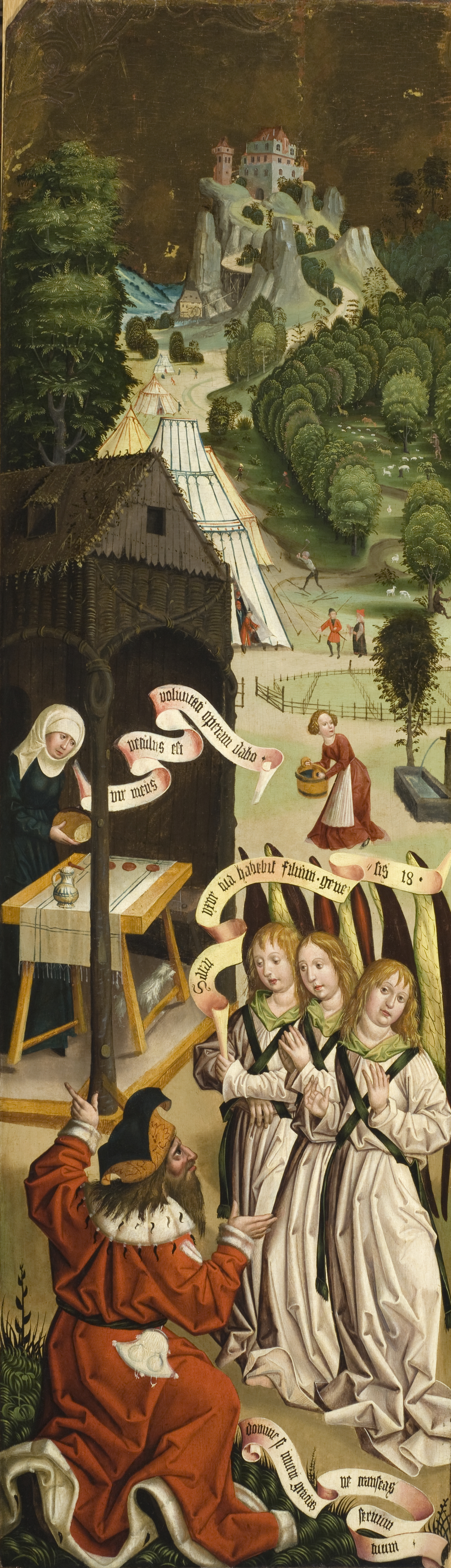 Jan Polack - Abraham and the Three Angels (one of four panels)