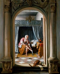 Jan Steen - Woman at her Toilet - Google Art Project. Free illustration for personal and commercial use.