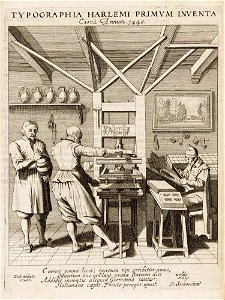 Jan van de Velde naar Pieter Saenredam-1628 version of printing press from 1440