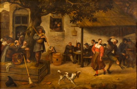 Jan Steen - Landelijk feest - 0119 - Rijksmuseum Twenthe. Free illustration for personal and commercial use.