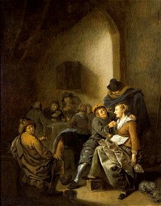 Jan Miense Molenaer - Amorous Couple in an Inn - WGA16092. Free illustration for personal and commercial use.