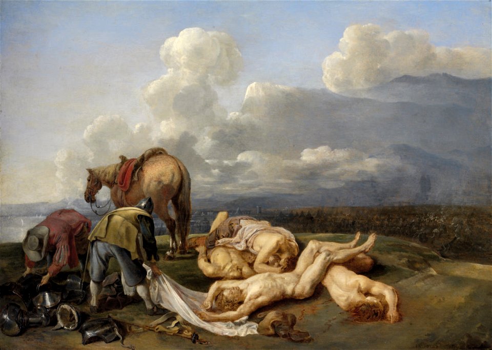 Jan van den Hecke - The Aftermath of the Battle. Free illustration for personal and commercial use.