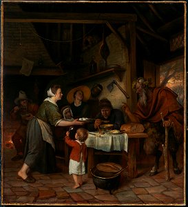 Jan Steen (Dutch - The Satyr and the Peasant Family - Google Art Project
