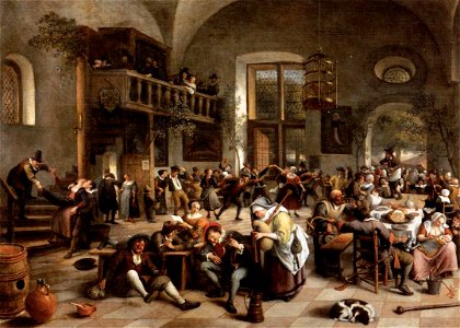 Jan Steen - Revelry at an Inn - WGA21761. Free illustration for personal and commercial use.