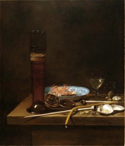Jan van de Velde - Still Life with Pass Glass and Pipes. Free illustration for personal and commercial use.